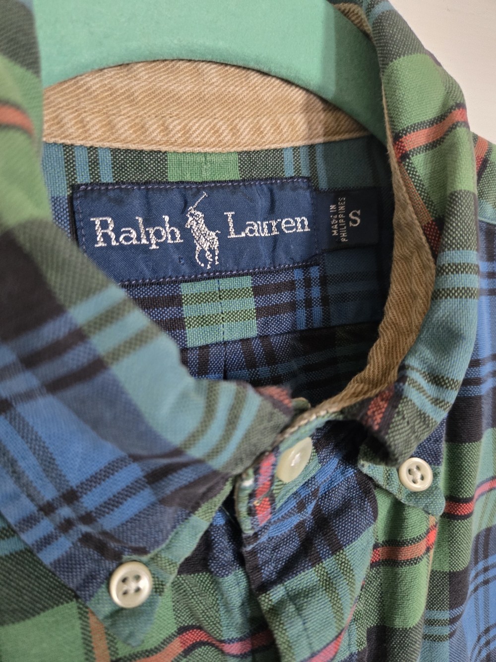 Ralph Lauren Blue & Green Plaid Button-Down Shirt